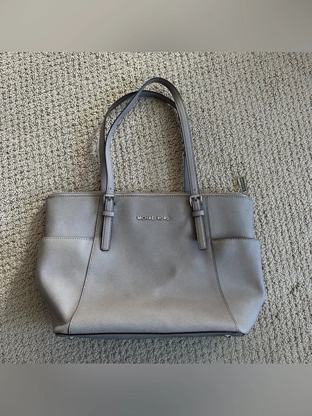 Michael Kors Gray/taupe Tote Bag with Exterior Pockets